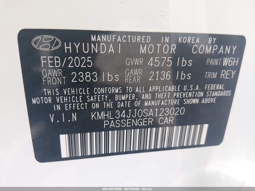 KMHL34JJ0SA123020 2025 HYUNDAI SONATA HYBRID photo no. 9
