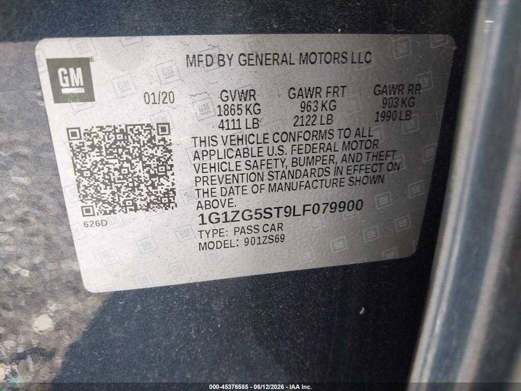 1G1ZG5ST9LF079900 2020 CHEVROLET MALIBU photo no. 9