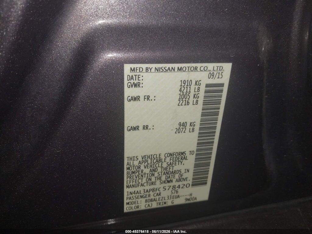 1N4AL3AP8FC578420 2015 NISSAN ALTIMA photo no. 9