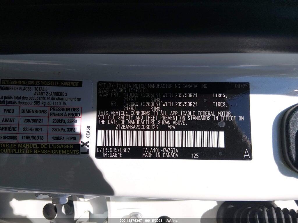 2T2BAMBA2SC060126 2025 LEXUS RX 350 photo no. 9