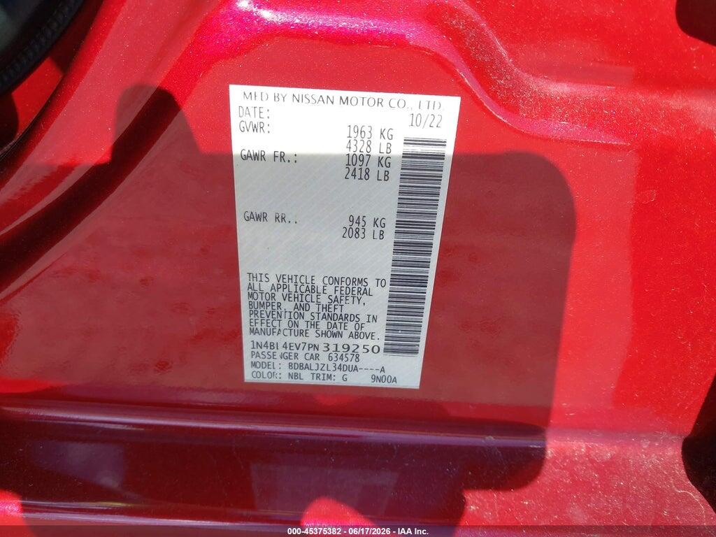 1N4BL4EV7PN319250 2023 NISSAN ALTIMA photo no. 9