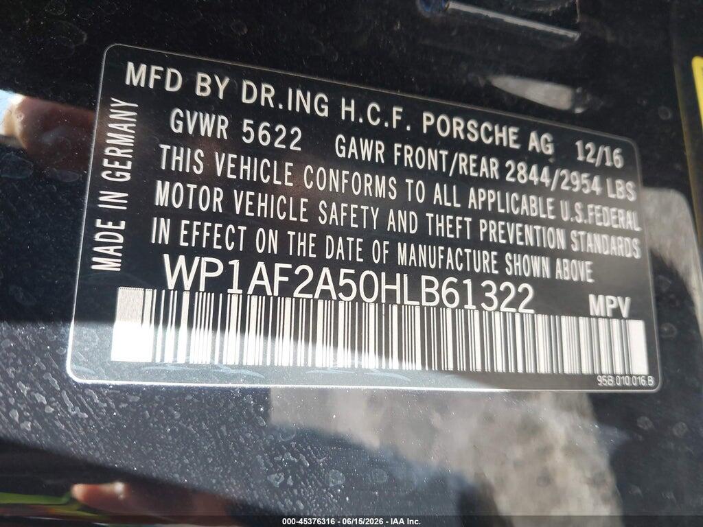 WP1AF2A50HLB61322 2017 PORSCHE MACAN photo no. 9