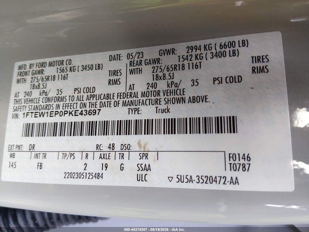 1FTEW1EP0PKE43697 2023 FORD F-150 photo no. 9