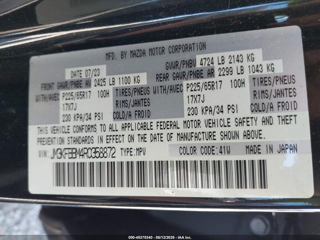 JM3KFBBM4R0358872 2024 MAZDA CX-5 photo no. 9
