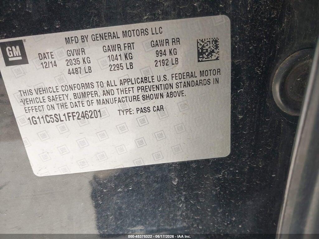 1G11C5SL1FF246201 2015 CHEVROLET MALIBU photo no. 9