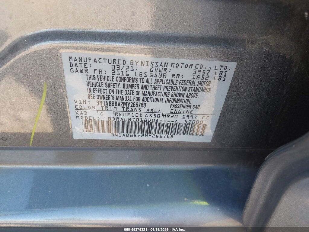 3N1AB8BV2MY266768 2021 NISSAN SENTRA photo no. 9