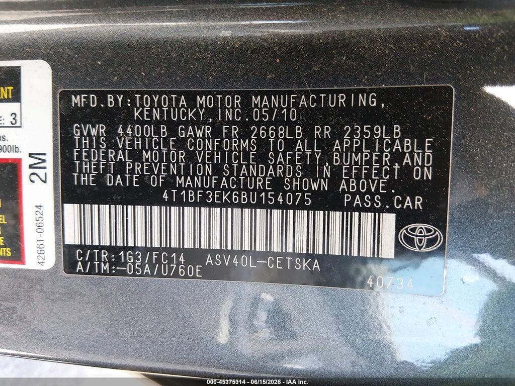 4T1BF3EK6BU154075 2011 TOYOTA CAMRY photo no. 9