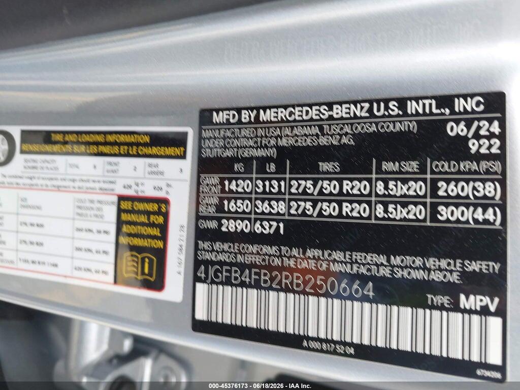 4JGFB4FB2RB250664 2024 MERCEDES-BENZ GLE 350 photo no. 9