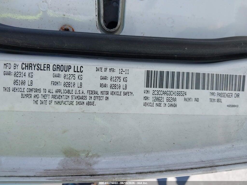 2C3CCAAG3CH166524 2012 CHRYSLER 300 photo no. 9