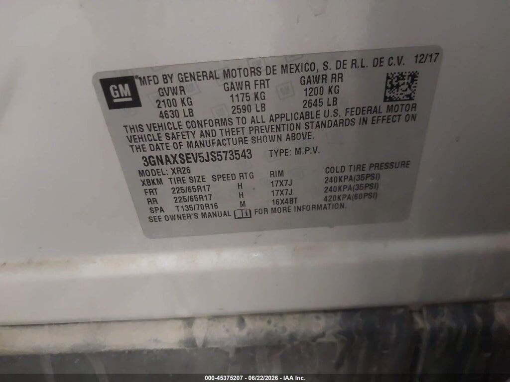 3GNAXSEV5JS573543 2018 CHEVROLET EQUINOX photo no. 9