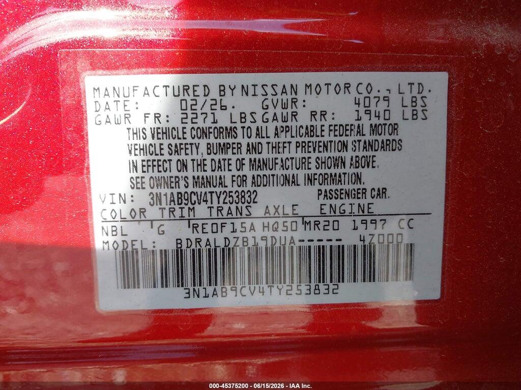 3N1AB9CV4TY253832 2026 NISSAN SENTRA photo no. 9