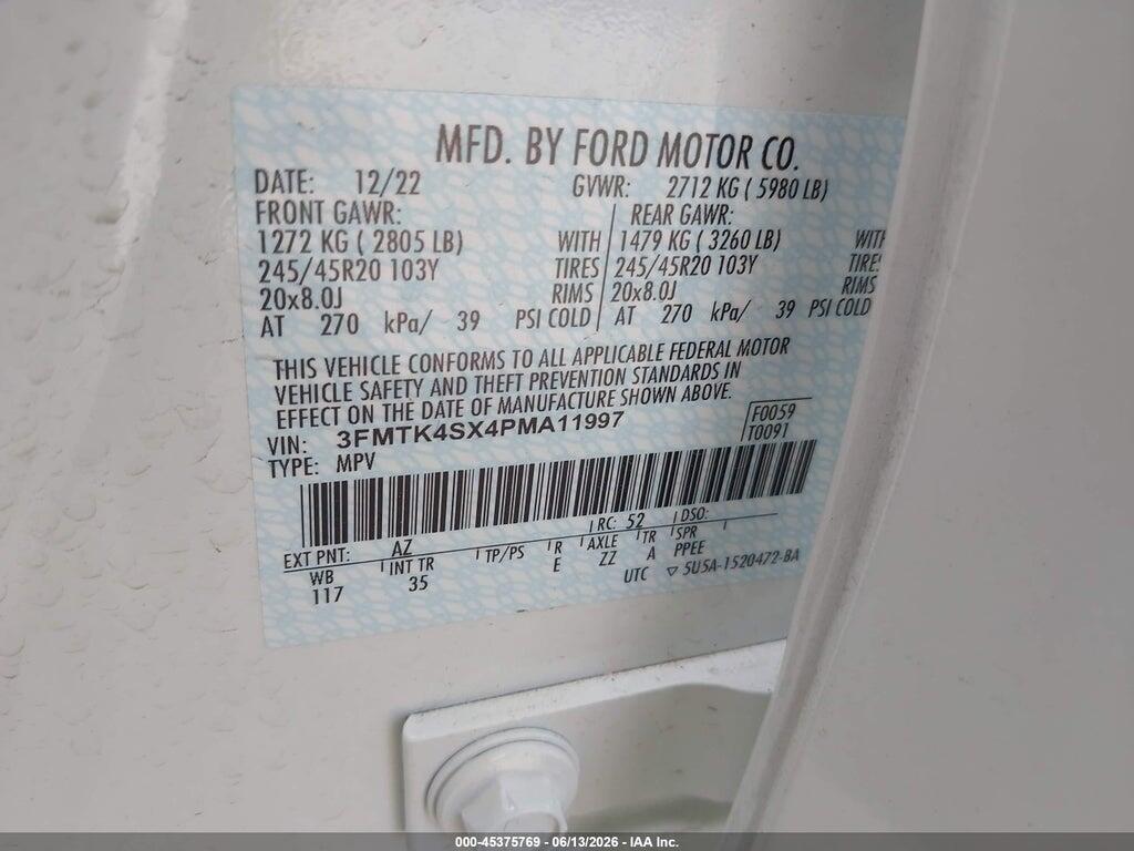 3FMTK4SX4PMA11997 2023 FORD MUSTANG MACH-E photo no. 9