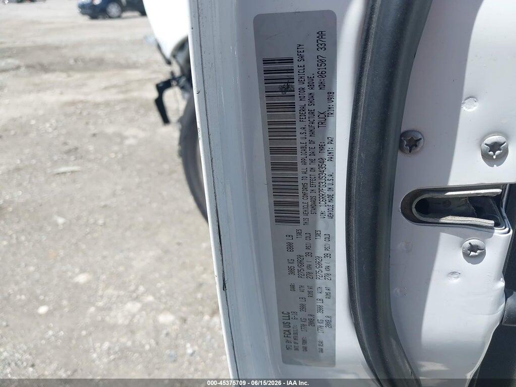 1C6RR7FG3JS343540 2018 RAM 1500 photo no. 9