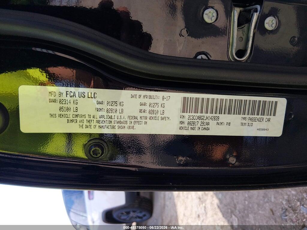 2C3CCABG2JH142839 2018 CHRYSLER 300 photo no. 9