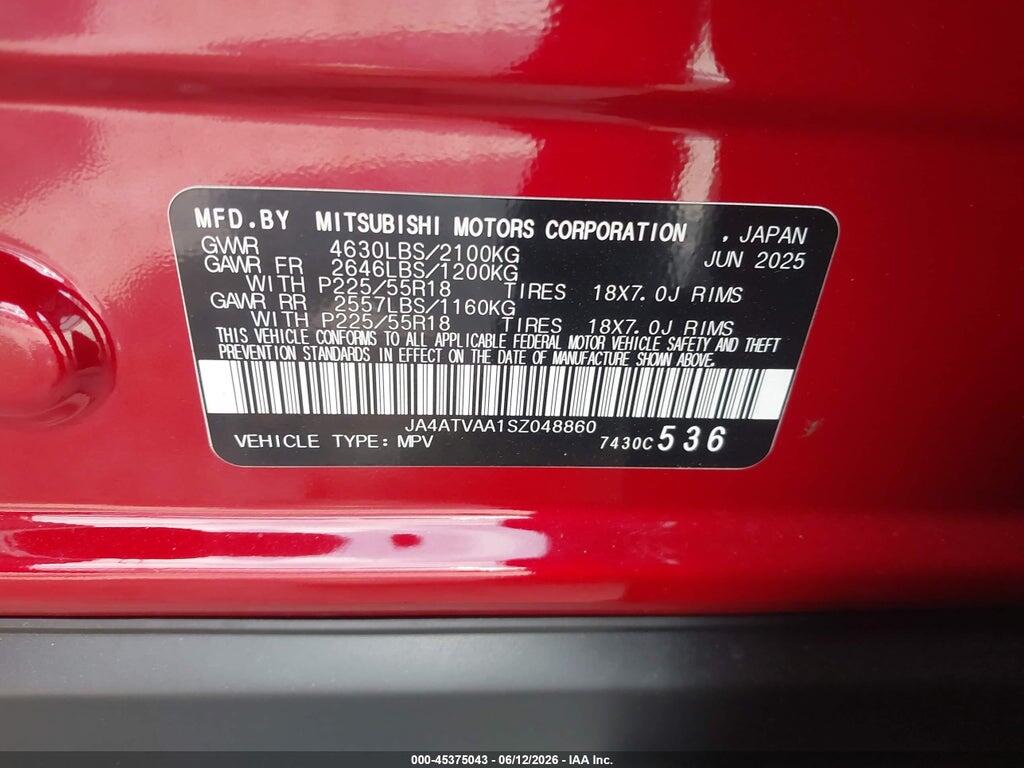 JA4ATVAA1SZ048860 2025 MITSUBISHI ECLIPSE CROSS photo no. 9
