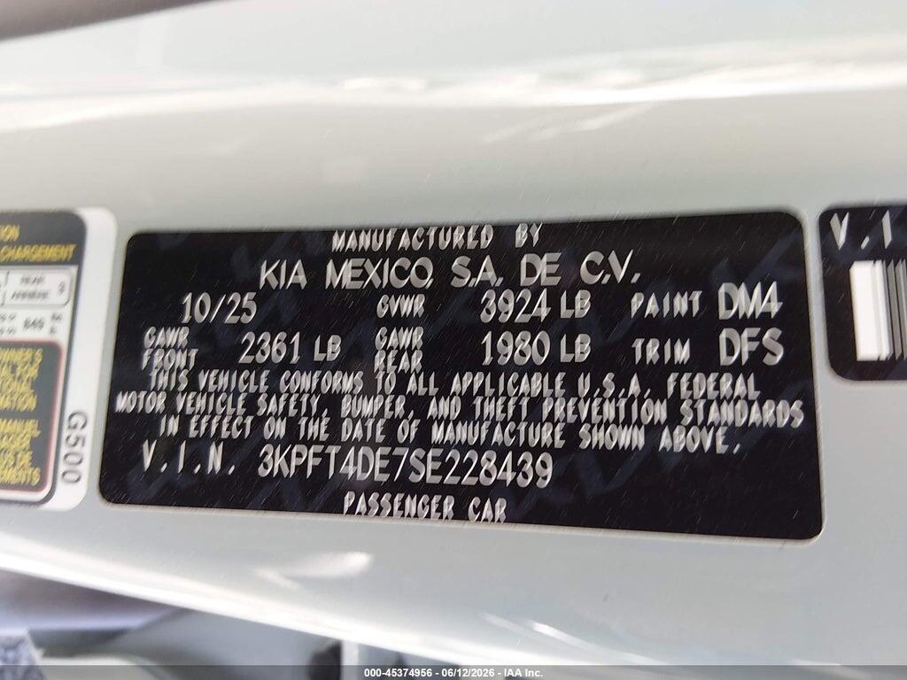 3KPFT4DE7SE228439 2025 KIA K4 photo no. 9