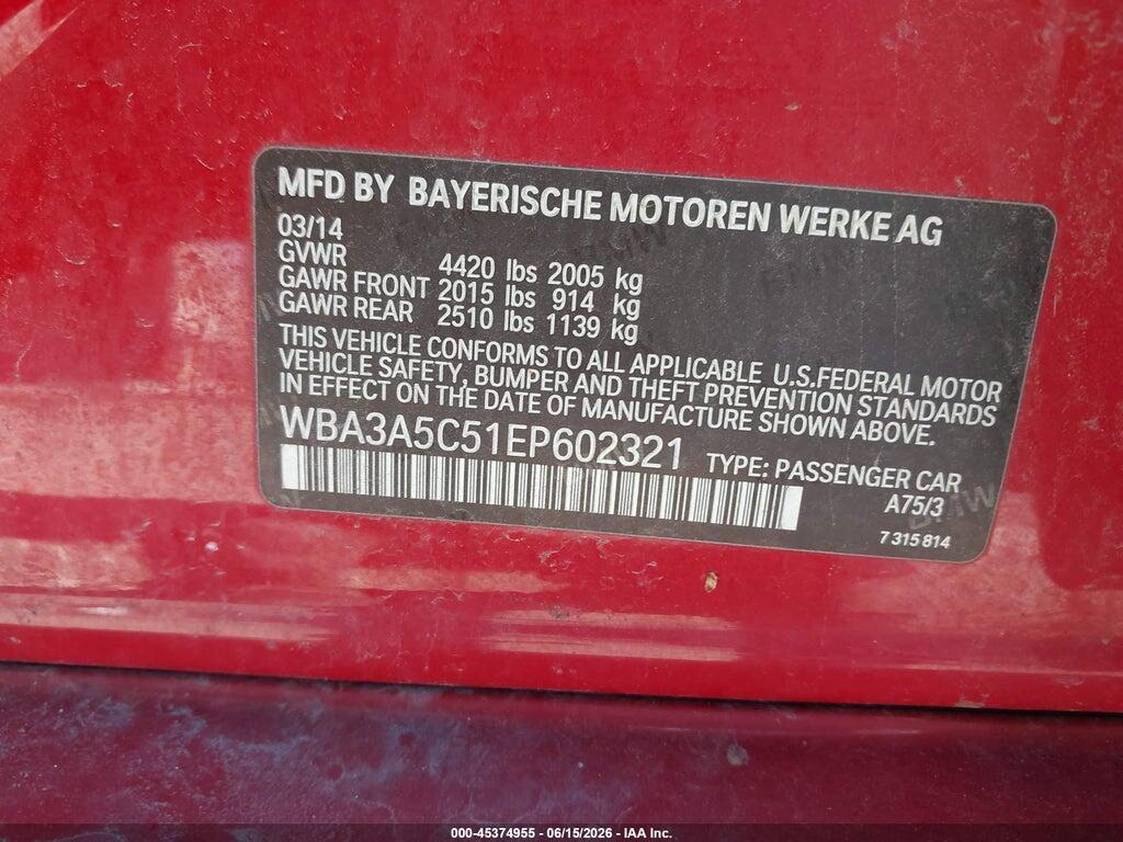 WBA3A5C51EP602321 2014 BMW 328I photo no. 9