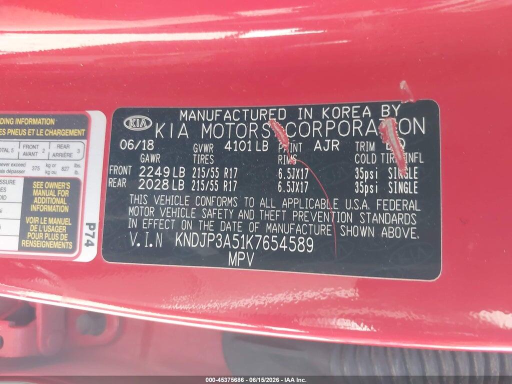 KNDJP3A51K7654589 2019 KIA SOUL photo no. 9