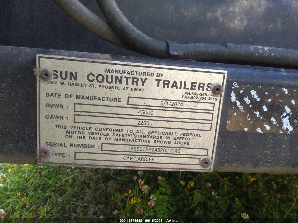 5856C5324SP027243 2025 SUN COUNTRY TRAILERS AUTO HAULER photo no. 9