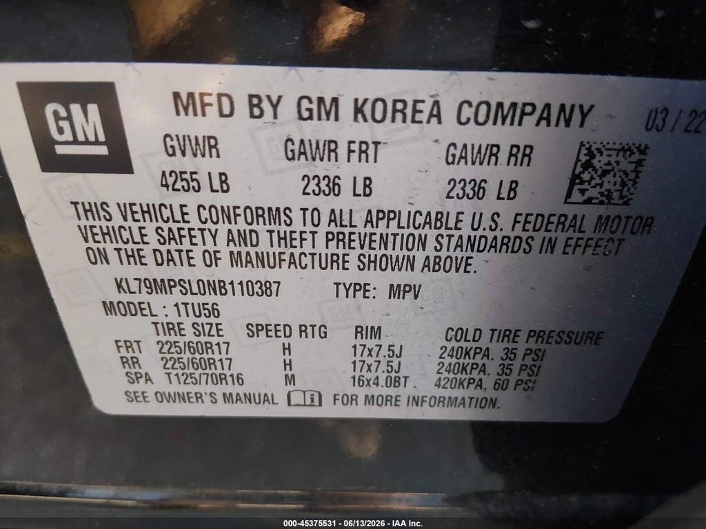 KL79MPSL0NB110387 2022 CHEVROLET TRAILBLAZER photo no. 9