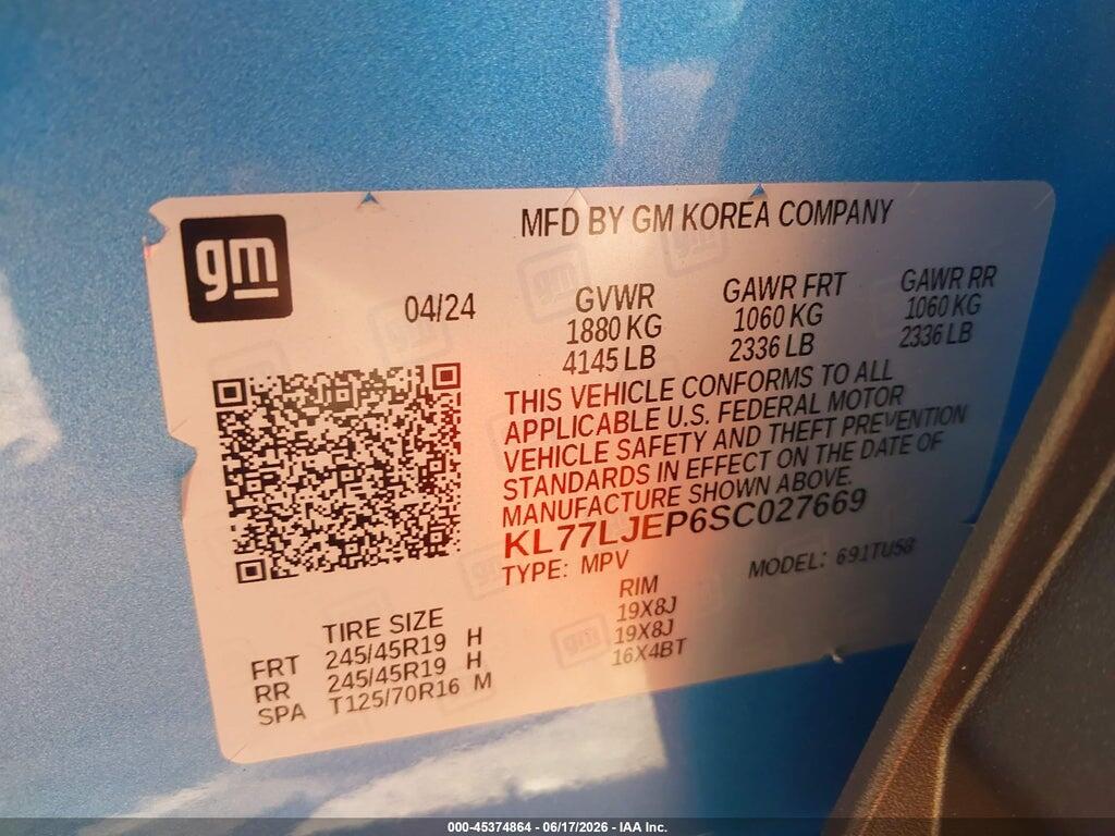 KL77LJEP6SC027669 2025 CHEVROLET TRAX photo no. 9