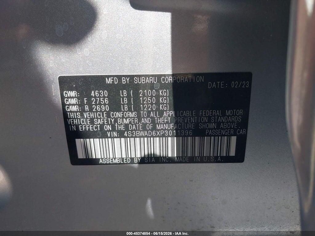 4S3BWAD6XP3011396 2023 SUBARU LEGACY photo no. 9