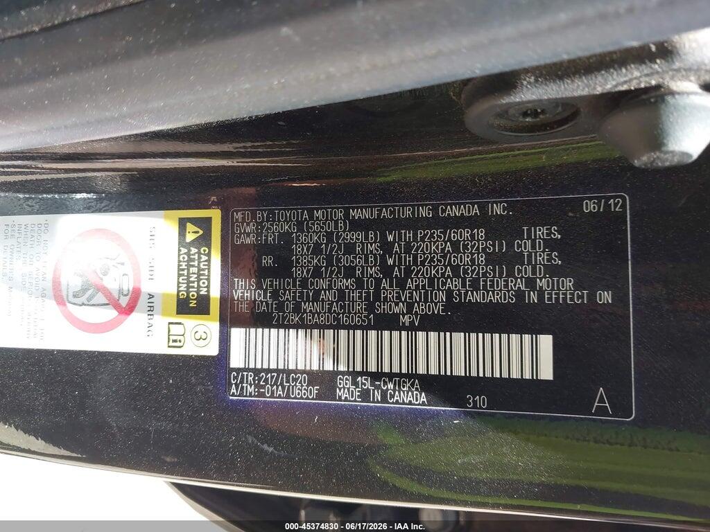 2T2BK1BA8DC160651 2013 LEXUS RX 350 photo no. 9