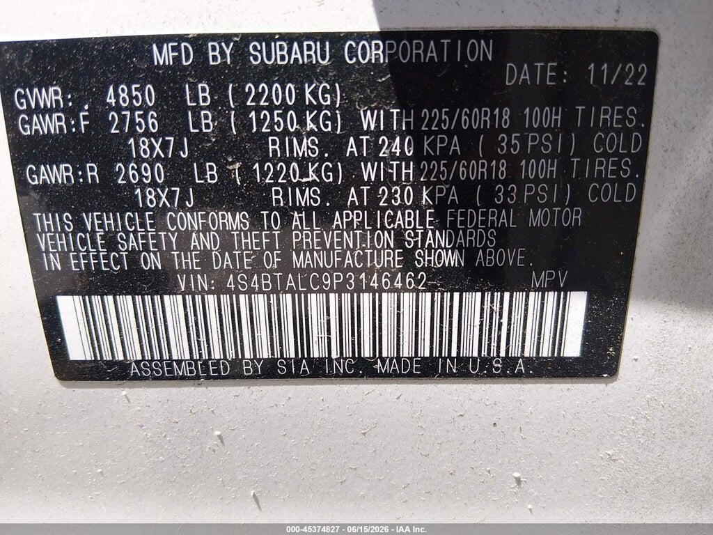 4S4BTALC9P3146462 2023 SUBARU OUTBACK photo no. 9