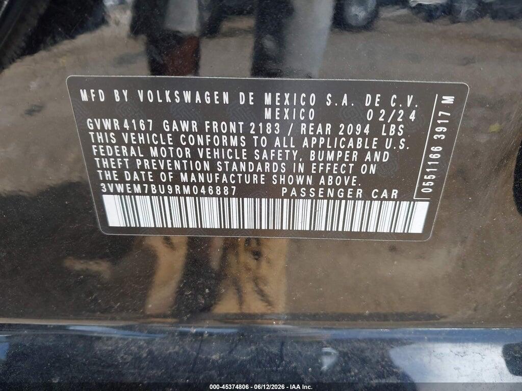 3VWEM7BU9RM046887 2024 VOLKSWAGEN JETTA photo no. 9