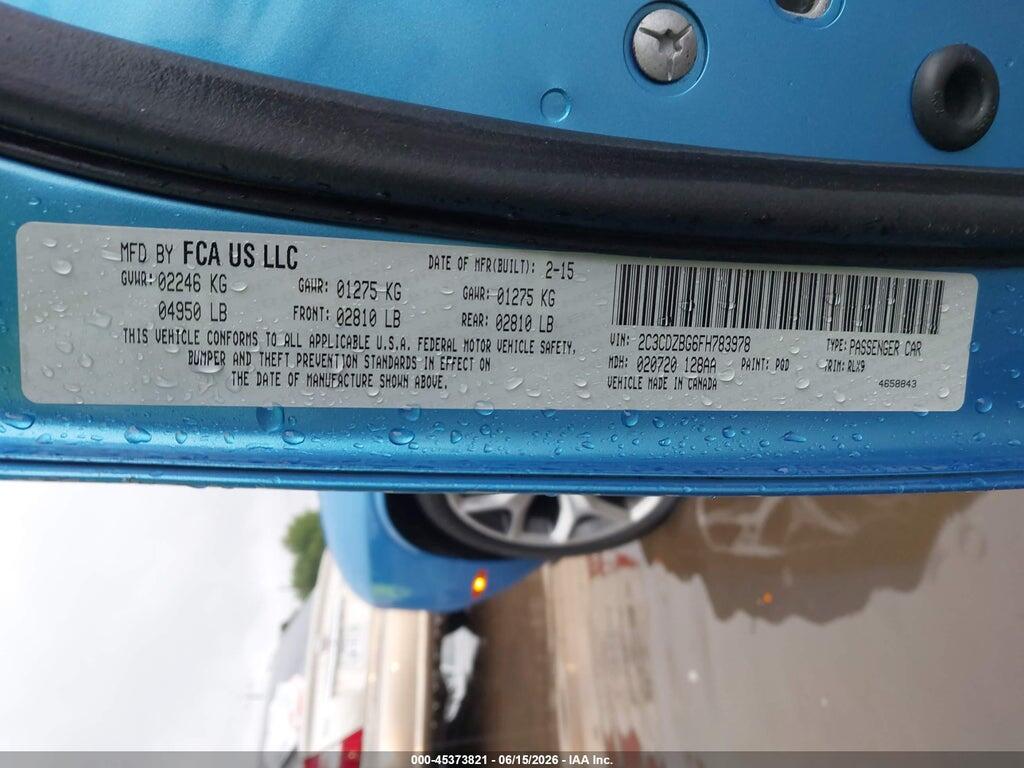 2C3CDZBG6FH783978 2015 DODGE CHALLENGER photo no. 9