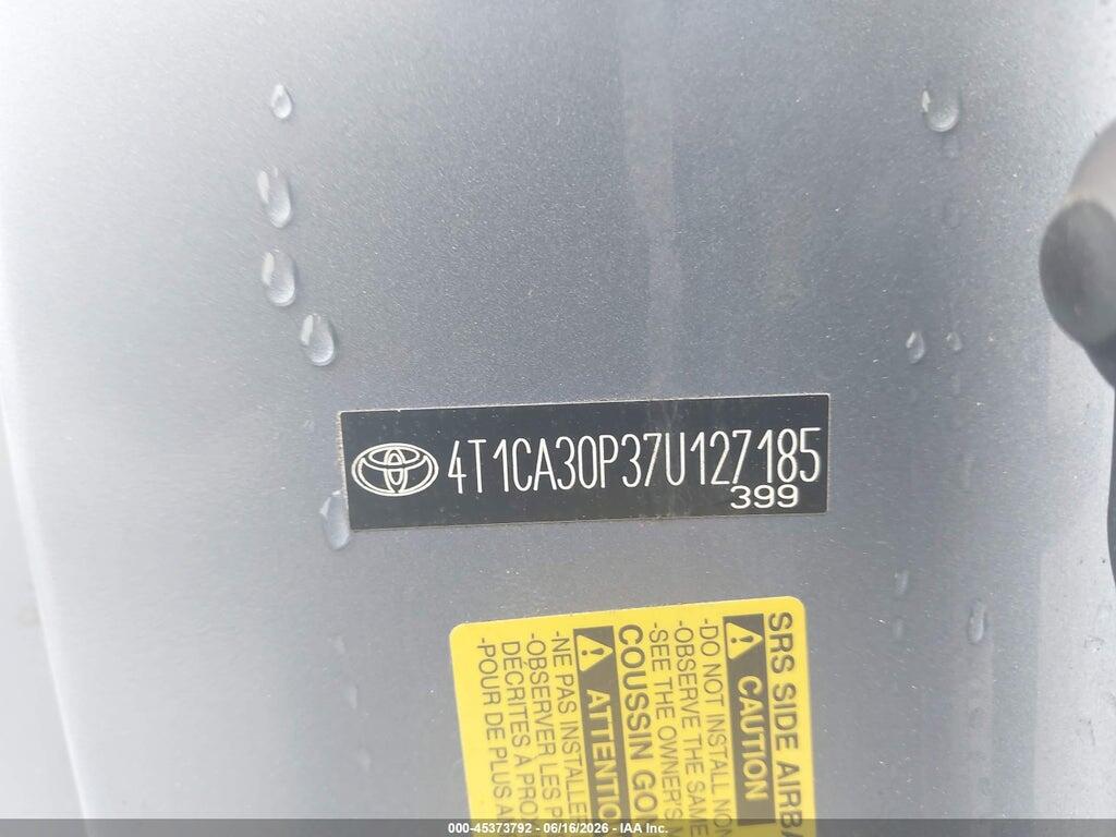 4T1CA30P37U127185 2007 TOYOTA CAMRY SOLARA photo no. 9