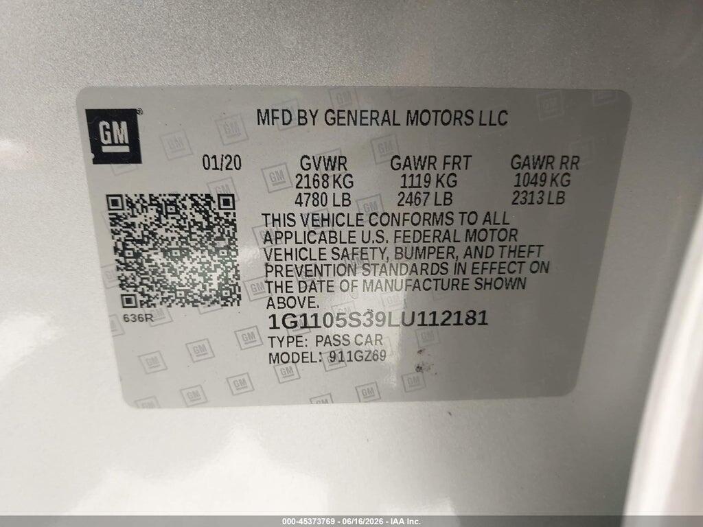 1G1105S39LU112181 2020 CHEVROLET IMPALA photo no. 9