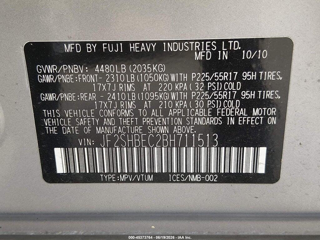 JF2SHBEC2BH711513 2011 SUBARU FORESTER photo no. 9