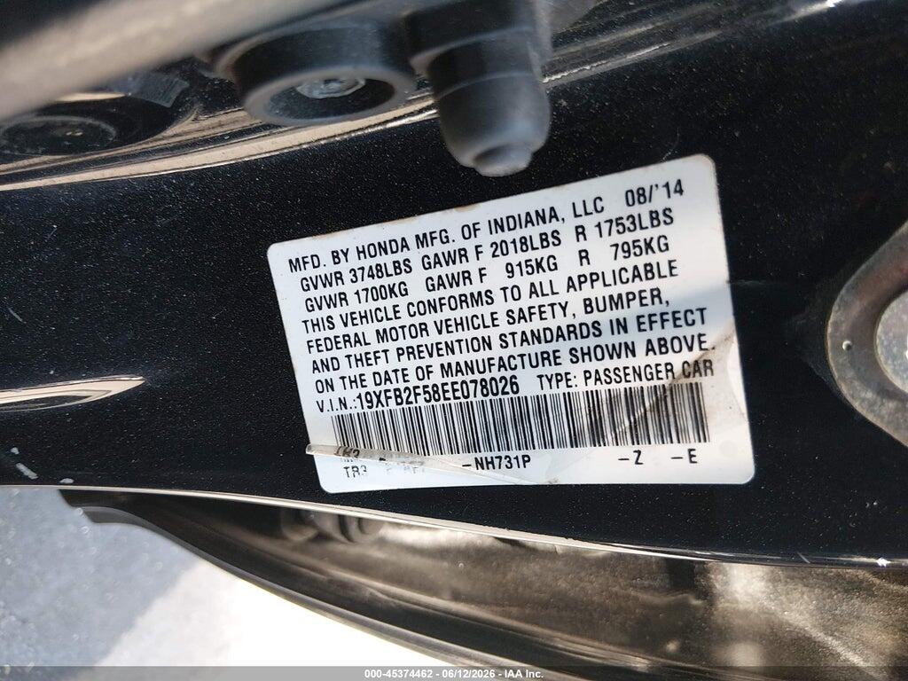 19XFB2F58EE078026 2014 HONDA CIVIC photo no. 9