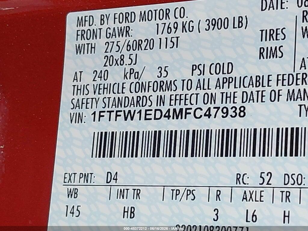1FTFW1ED4MFC47938 2021 FORD F-150 photo no. 9