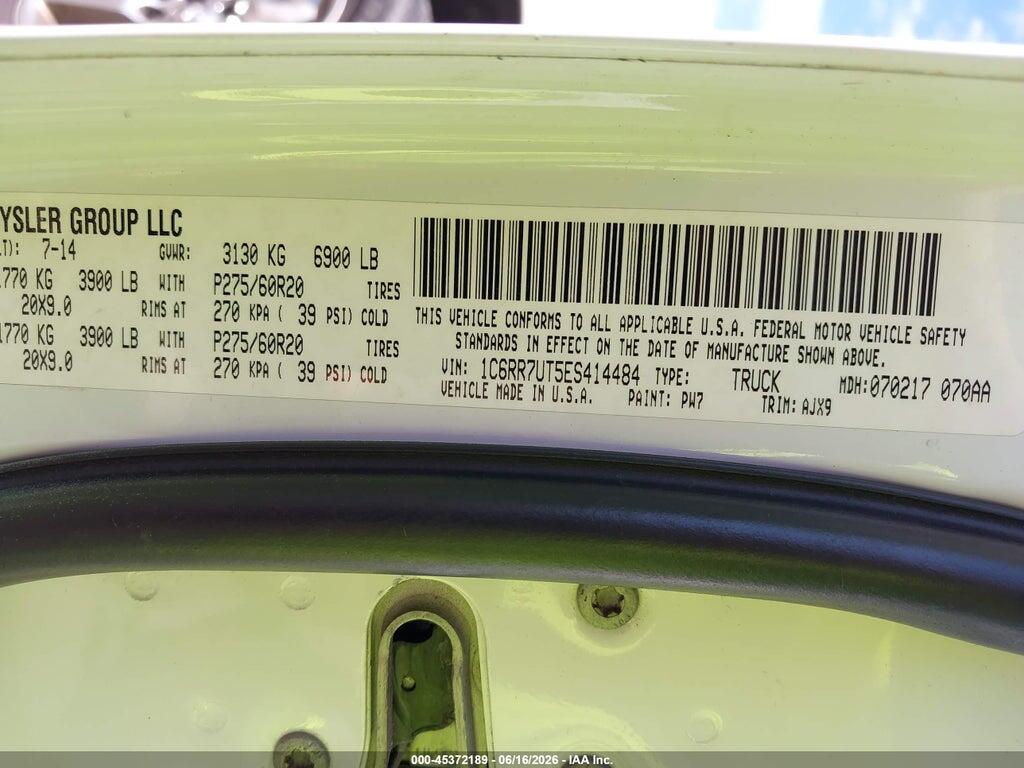 1C6RR7UT5ES414484 2014 RAM 1500 photo no. 9