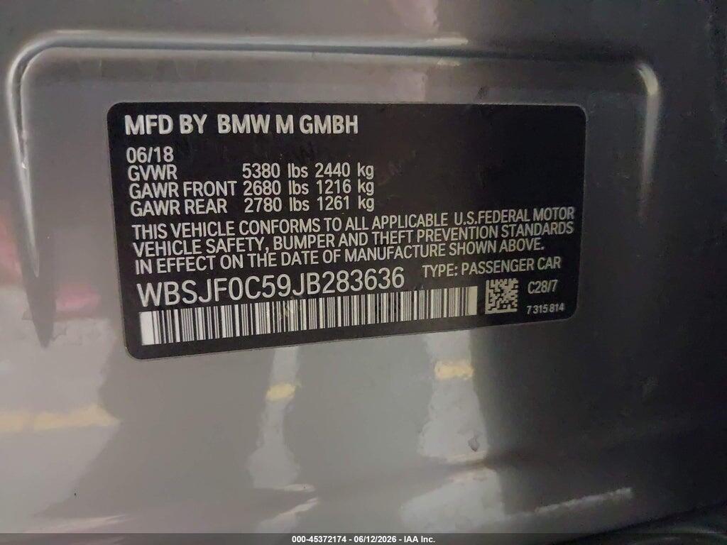 WBSJF0C59JB283636 2018 BMW M5 photo no. 9