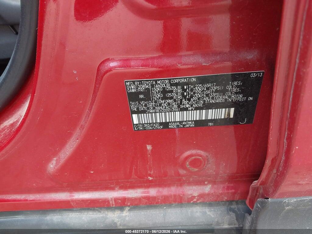 JTMRFREV2DD013961 2013 TOYOTA RAV4 photo no. 7