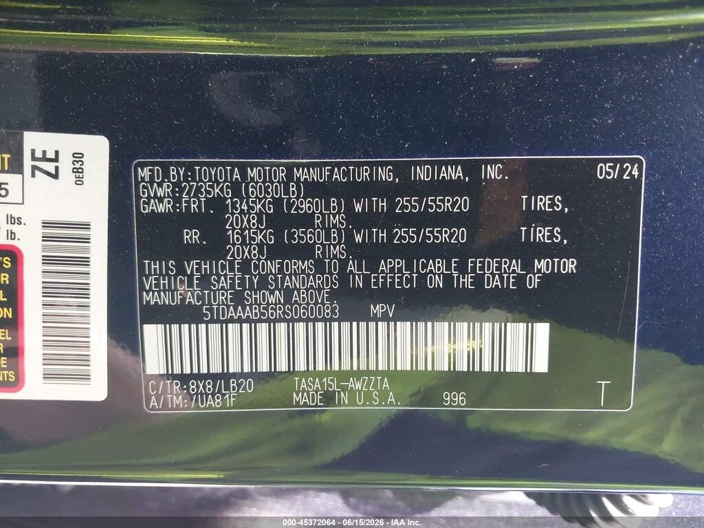 5TDAAAB56RS060083 2024 TOYOTA GRAND HIGHLANDER photo no. 9