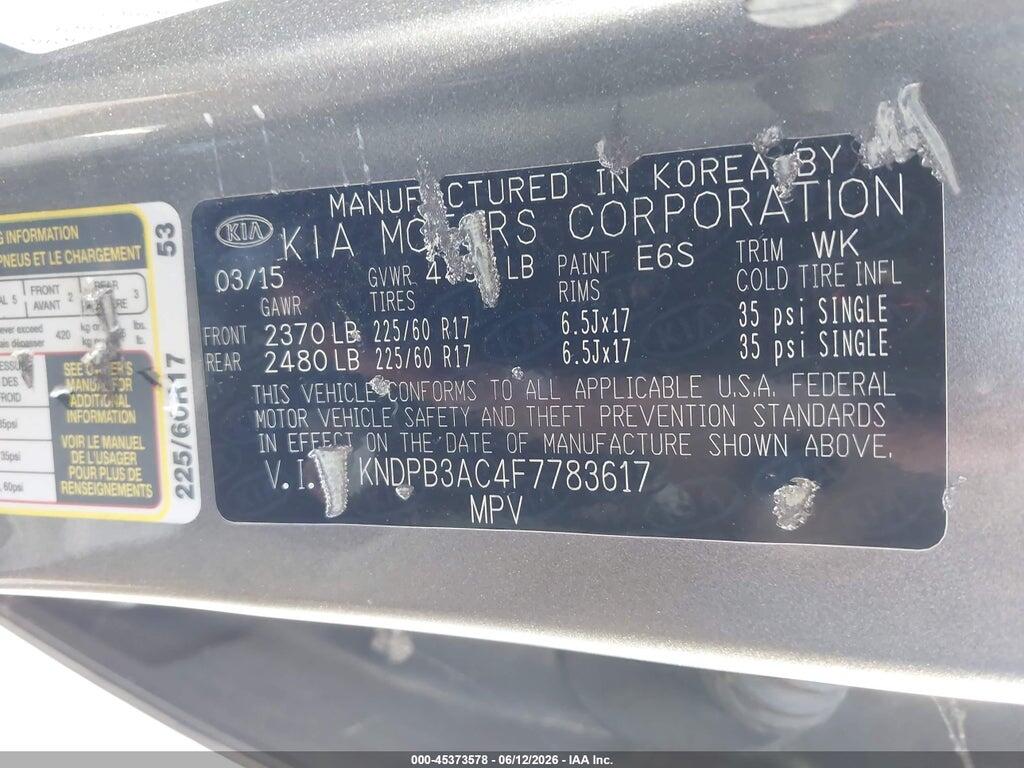 KNDPB3AC4F7783617 2015 KIA SPORTAGE photo no. 9