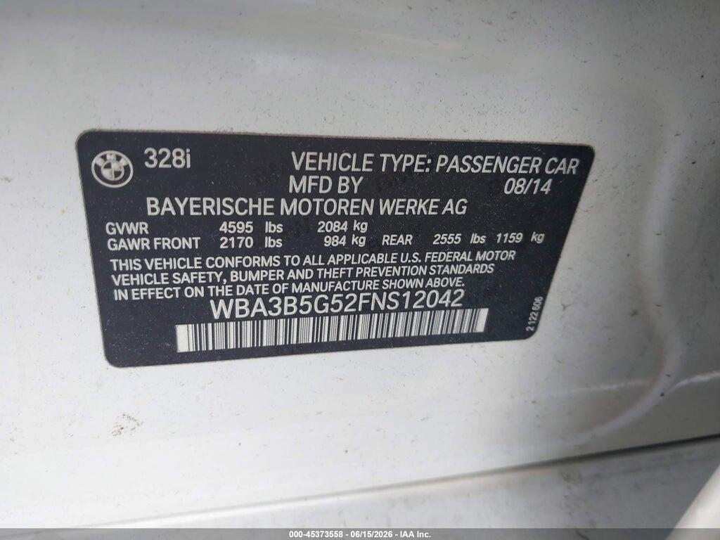 WBA3B5G52FNS12042 2015 BMW 328I photo no. 9