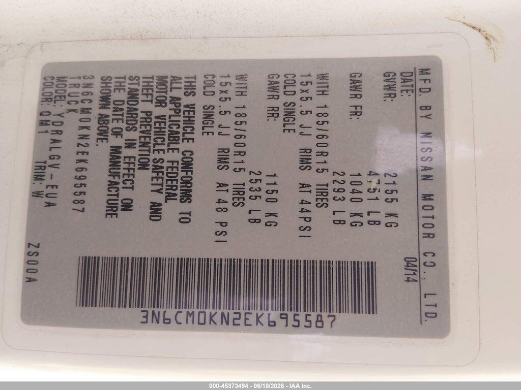3N6CM0KN2EK695587 2014 NISSAN NV200 photo no. 9