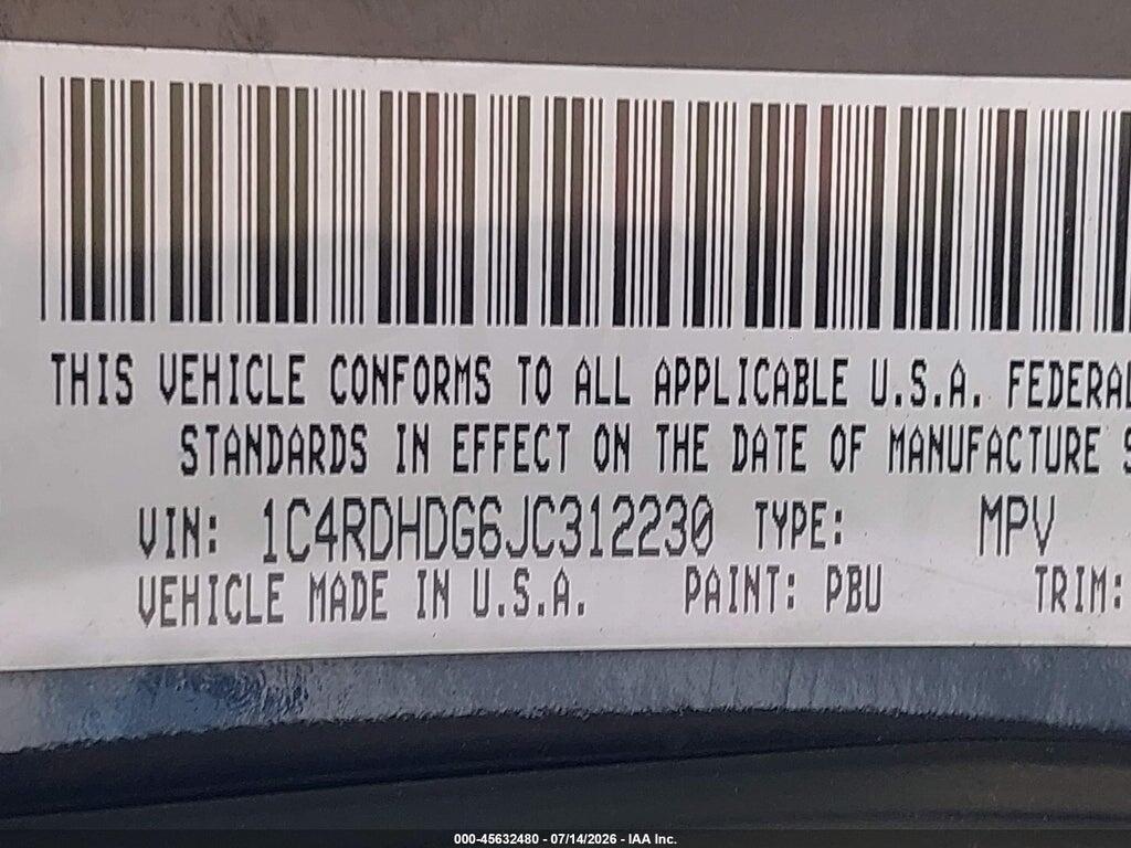 1C4RDHDG6JC312230 2018 DODGE DURANGO photo no. 9
