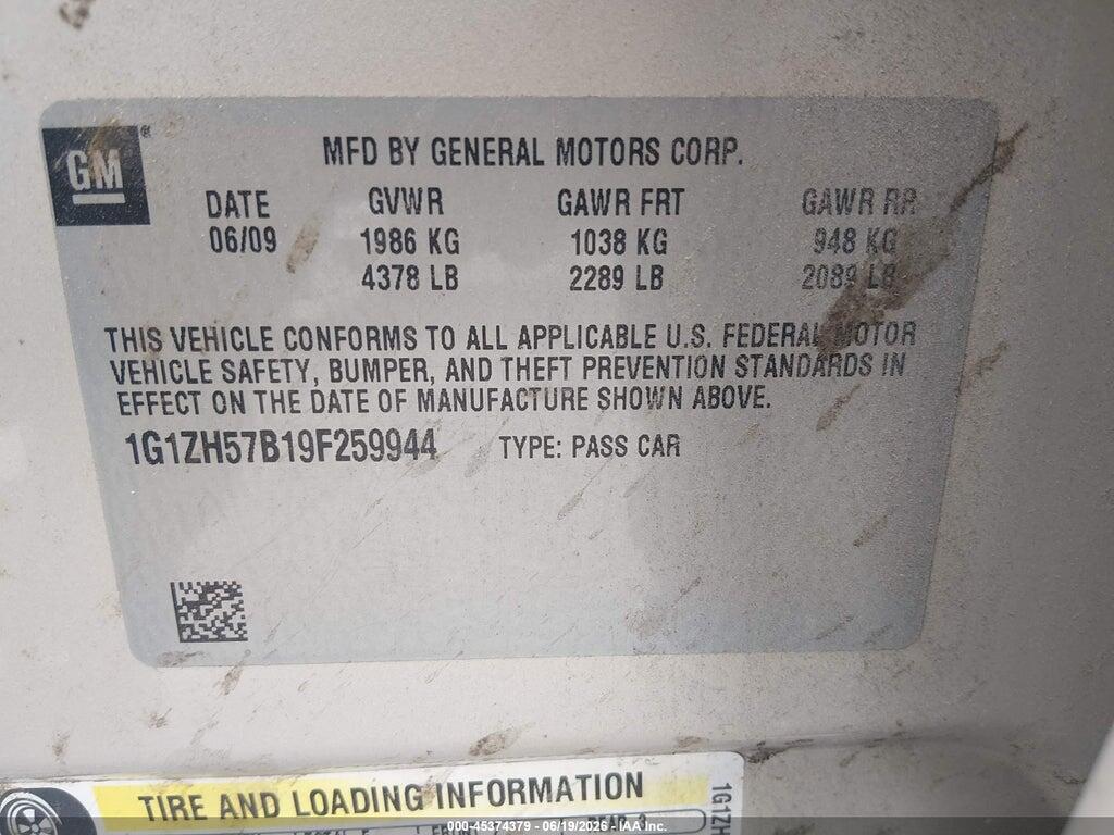 1G1ZH57B19F259944 2009 CHEVROLET MALIBU photo no. 9