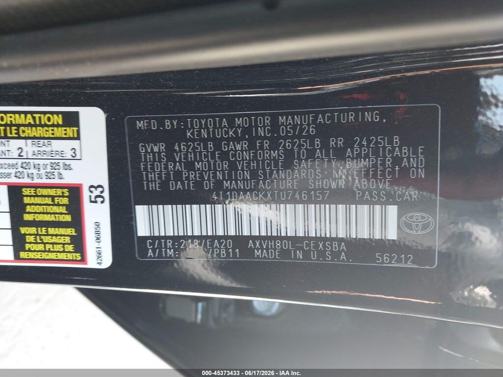 4T1DAACKXTU746157 2026 TOYOTA CAMRY photo no. 9