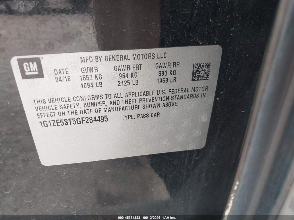 1G1ZE5ST5GF284495 2016 CHEVROLET MALIBU photo no. 9