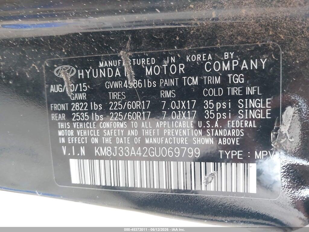 KM8J33A42GU069799 2016 HYUNDAI TUCSON photo no. 9
