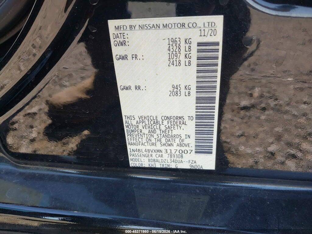 1N4BL4BVXMN317007 2021 NISSAN ALTIMA photo no. 9