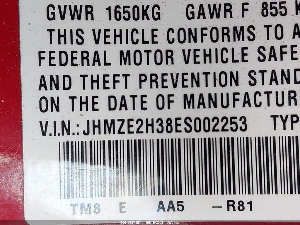 JHMZE2H38ES002253 2014 HONDA INSIGHT photo no. 9