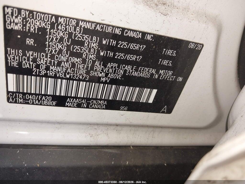 2T3P1RFV6LW132473 2020 TOYOTA RAV4 photo no. 9